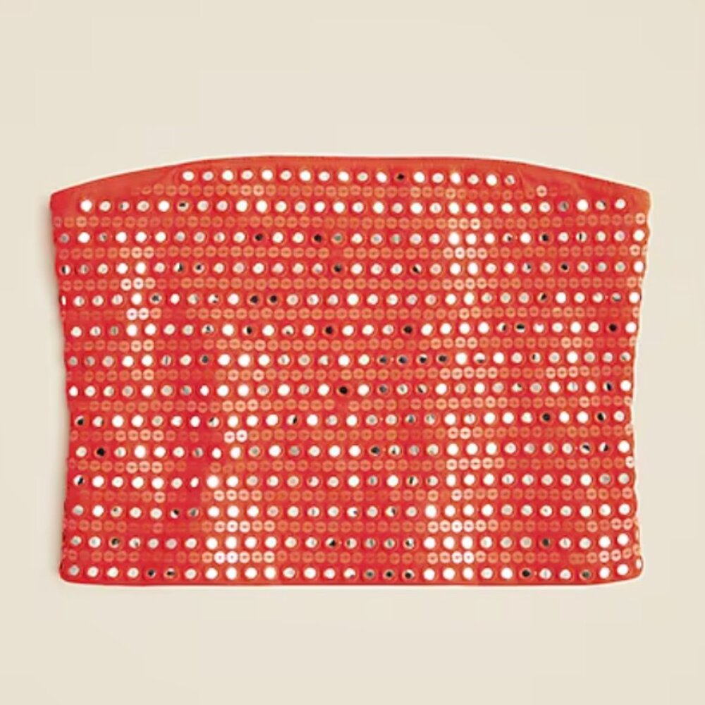 J. Crew broken-in jersey tube top with mirror embellishments // NWT